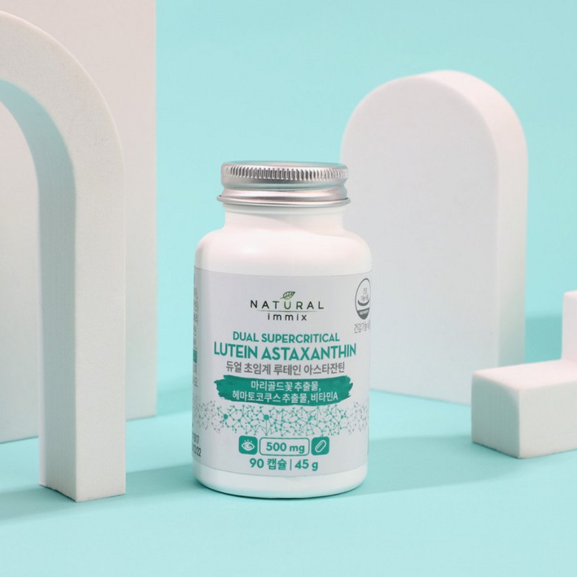 듀얼 초임계 루테인 아스타잔틴 빌베리 100mg (3개월분) 눈건강 90캡슐, 1개