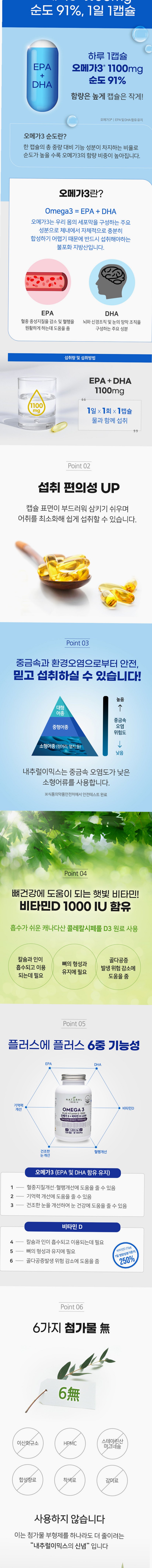 고함량 오메가3 비타민D 1200mg (4개월분) 오메가3 지방산 120캡슐, 1개